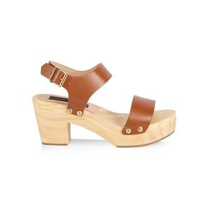 Steven Fabee Clogs Sandals In Cognac
